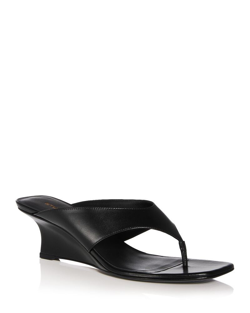 スチュアート ワイツマン レディース シューズ サンダル Stuart Weitzman Womens Vinnie 50 Thong Wedge Sandals Black ブラック