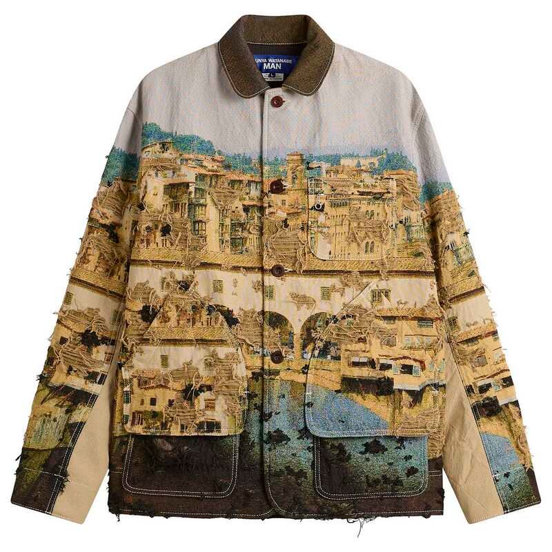 ジュンヤ ワタナベ メンズ アウター ジャケット・ブルゾン ブレザー Junya Watanabe MAN Gobelin Weave Blazer BeigeLight BlueGreen ブルー