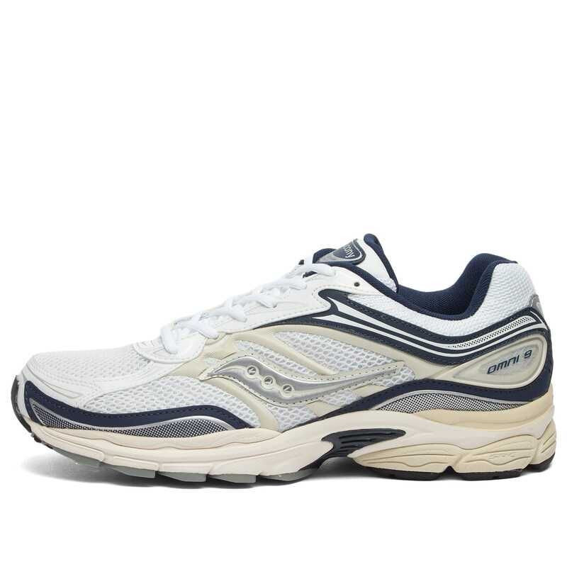サッカニー メンズ シューズ スニーカー Saucony Progrid Omni 9 Sneaker White Navy ホワイト