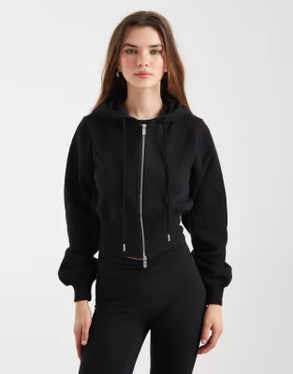 コットンオン レディース アウター ジャケット・ブルゾン Cotton contour zip up jacket Black ブラック