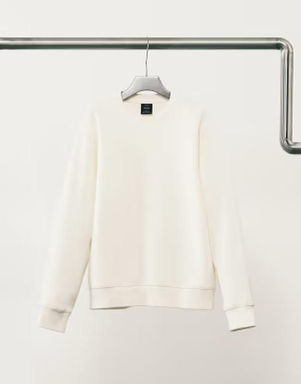 マンゴ メンズ アウター パーカー・スウェット クルーネック シャツ コットン Mango cotton mix crew neck sweatshirt WHITE ホワイト