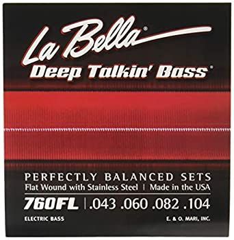 【中古】 La Bella 760FL Deep Talkin' Bass Light 043-104 Stainless Flat Wound