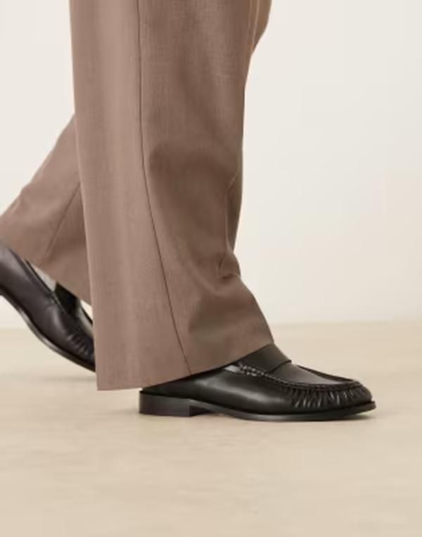 ウォークロンドン メンズ シューズ スリッポン・ローファー レザー Walk London Riva rouched loafers leather Black ブラック