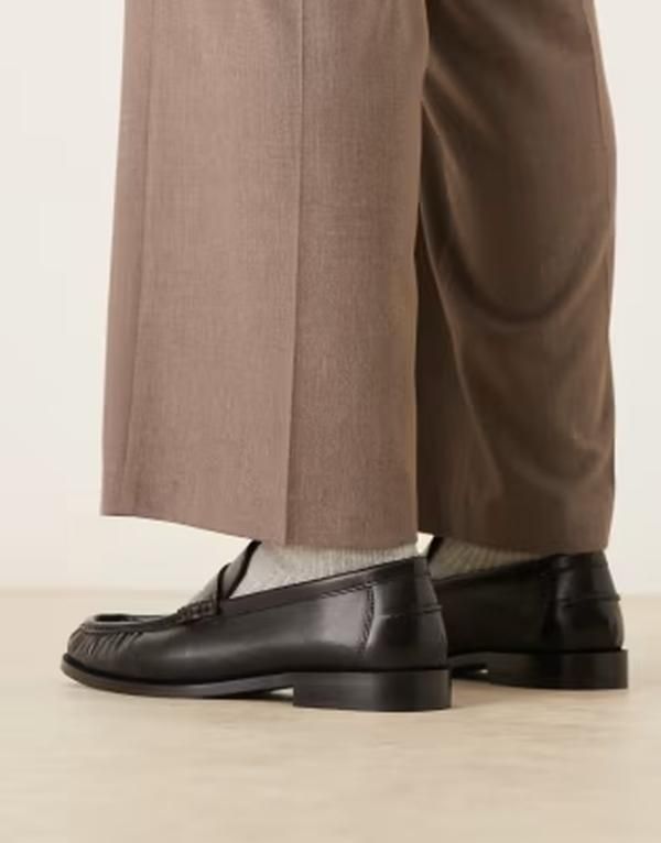 ウォークロンドン メンズ シューズ スリッポン・ローファー レザー Walk London Riva rouched loafers leather Black ブラック