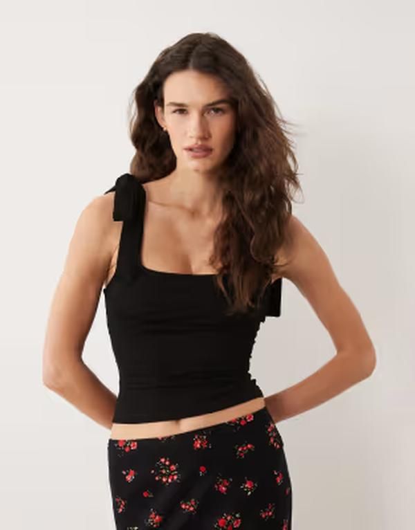 ミスセルフフリッジ レディース トップス シャツ Misselfridge tie shoulders top Black ブラック