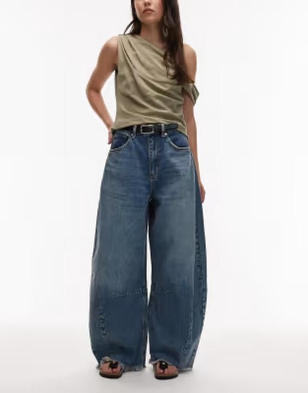 オールセインツ レディース ボトムス デニムパンツ ヴィンテージ クロップド ジーンズ AllSaints payton cropped barreleg denim jeans in vintage indigo Vintage Indigo インディゴ