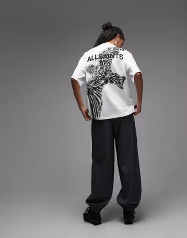 オールセインツ レディース トップス Tシャツ グラフィック AllSaintswoop amelie back graphic tshirt Optic white ホワイト