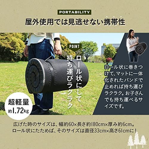 エムール ごろ寝マット 長座布団 180 キャンプ アウトドア マット コンパクト 高反発 ウレタン 軽量 約1.72? 厚さ6cm ごろ寝マットレス 洗えるカバーpms 626914a9