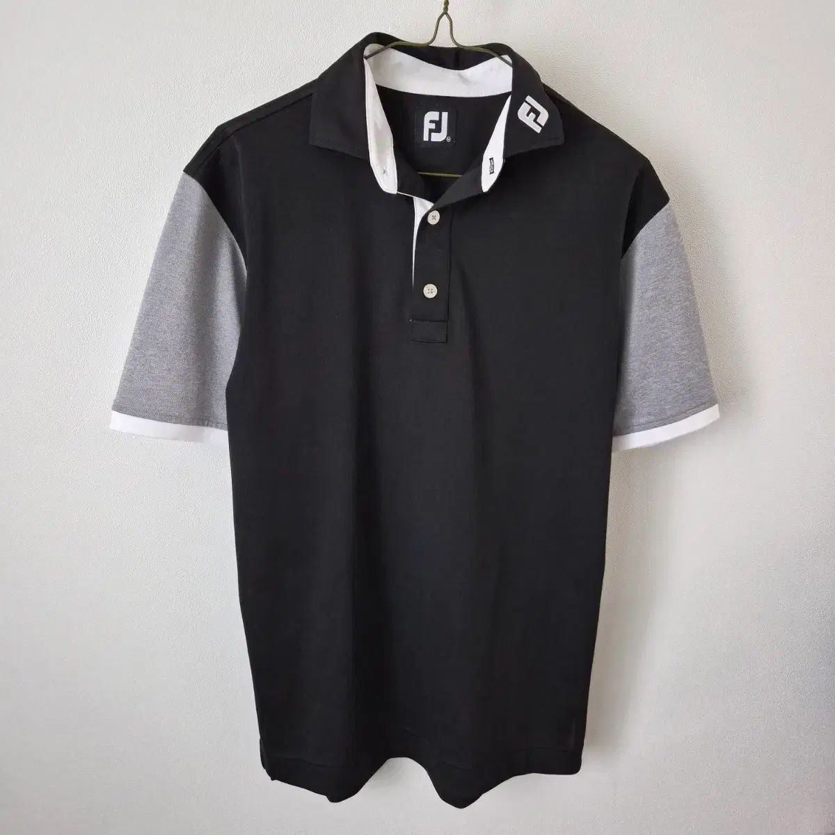 FootJoy FJ ブラック/グレー 半袖 カラーTシャツ
