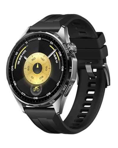 HUAWEI WATCH GT 6 46mm スマートウォッチ 1.47インチ大画面 最長21日間バッテリー ゴルフ/サイクリング/登山 スポーツモード100種類以上 GPS搭載 情緒/健康モニタリング iOS & Android対応 ブラッ d5ee95c4