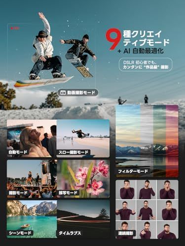 NBD 8K 6400万画素 デジタルカメラ【Wi-Fiとアプリ制御】16倍ズーム デジカメ オートフォーカス・手ぶれ補正 | 180°フリップスクリーン&ウェブカメラ機能 | 64GB TFカード&2個のバッテリー付属(ブラック)ma NBD 8K 6400万画素 デジタルカメラ【Wi-Fiとアプリ制御】16倍ズーム デジカメ オートフォーカス・手ぶれ補正 | 180°フリップスクリーン&ウェブカメラ機能 | 64GB TFカード&2個のバッテリー付属(ブラック)ma