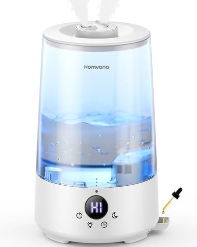 Homvana (ホムバナ) 加湿器 アロマ -【2025新登場3-in-1・16dB設計】3.6L 上から給水 ダブル吹出口, 大容量 節電 25時間連続稼働 18畳まで対応 空焚き防止 寝室 卓上 おしゃれ 7色LEDライト アロマディフューザー 超音ma
