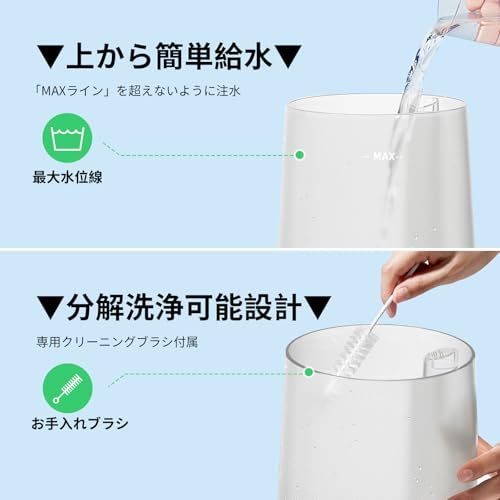 Homvana (ホムバナ) 加湿器 アロマ -【2025新登場3-in-1・16dB設計】3.6L 上から給水 ダブル吹出口, 大容量 節電 25時間連続稼働 18畳まで対応 空焚き防止 寝室 卓上 おしゃれ 7色LEDライト アロマディフューザー 超音ma