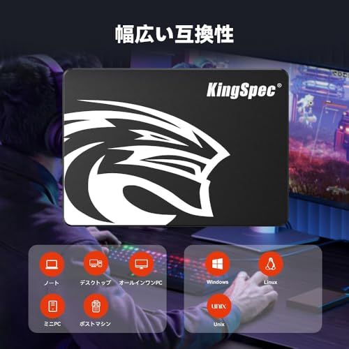 KingSpec SSD 1TB SATAIII 6Gb/s 2.5インチ内蔵SSD 最大読込:570MB/s (R:570MB/s、W:540MB/s) 3D NAND SATA SSD 3年@ ddcc114e KingSpec SSD 1TB SATAIII 6Gb/s 2.5インチ内蔵SSD 最大読込:570MB/s (R:570MB/s、W:540MB/s) 3D NAND SATA SSD 3年@ ddcc114e