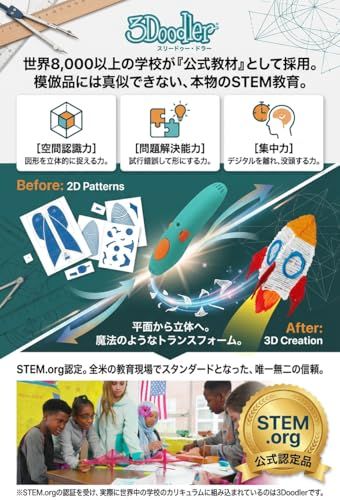 【公式】3Doodler Start+ 3dペン 知育玩具 セット 火傷しない低温設計 3Dアート おもちゃ 誕生日 プレゼント 女の子 男の子 6歳 7歳 8歳 9歳 10歳 小学生 工作 キット STEM 教育 【正規品】kk 162bc58c