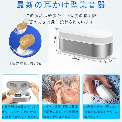 Vimaydo 集音器 【2025新進化】 高齢者 しゅうおんき 音声拡聴器 片耳/両耳対応 USB充電式 4段階音量調節 小型 軽量 簡単操作 20-30時間連続使用 両親 敬老の日 母の日 父の日 高齢者プレゼント 日本語取扱説明書kk eb95140d Vimaydo 集音器 【2025新進化】 高齢者 しゅうおんき 音声拡聴器 片耳/両耳対応 USB充電式 4段階音量調節 小型 軽量 簡単操作 20-30時間連続使用 両親 敬老の日 母の日 父の日 高齢者プレゼント 日本語取扱説明書kk eb95140d