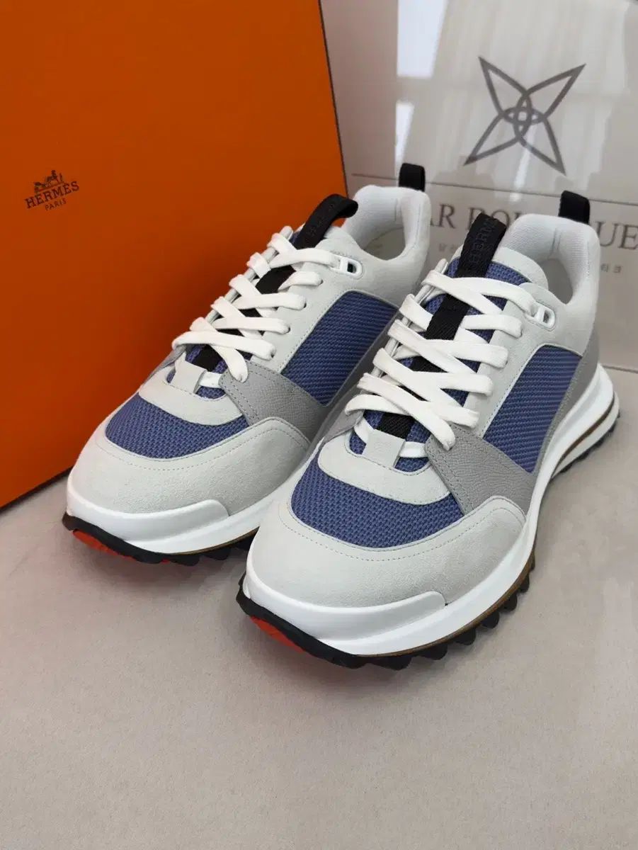 デパートフルセット 26年最新 Hermes マルチ ブルー ブラック スニーカー 40 5 41