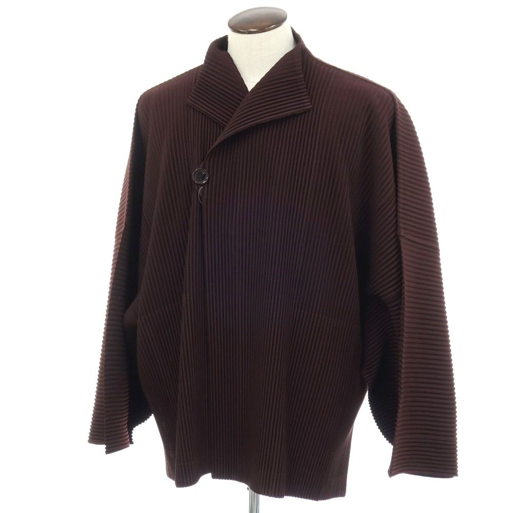 【中古】オム プリッセ イッセイミヤケ HOMME PLISSE ISSEY MIYAKE 2026年春夏 ポリエステル系 プリーツ ブルゾン ブラウン【サイズ表記なし（L位）】【メンズ】