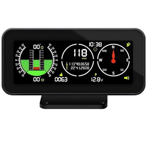 【新品】OBEST ヘッドアップディスプレイ gps 多機能メーター gps 速度計 車載 高度計 傾斜計 車 時計 車両勾配計 gps スピードメーター 過速度警告搭載 疲労運転警報 DC12V対応 429c6eee