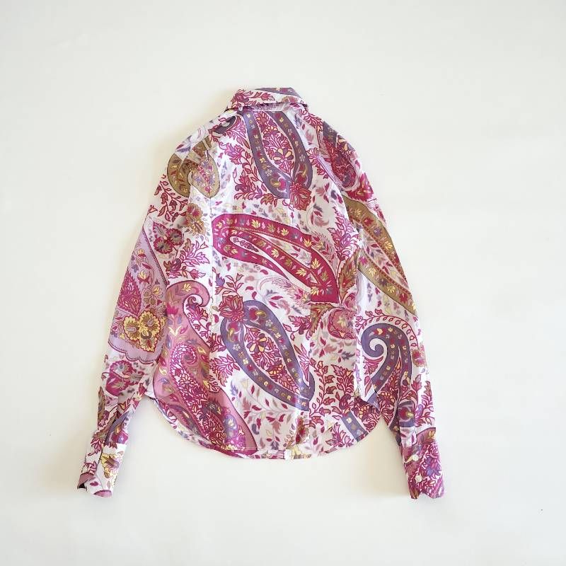 ETRO エトロ 長袖シャツ 総柄 ペイズリー柄 ボタニカル ピンク