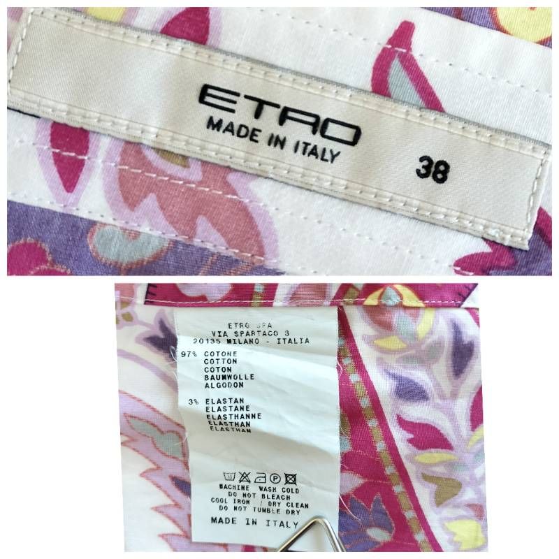 ETRO エトロ 長袖シャツ 総柄 ペイズリー柄 ボタニカル ピンク
