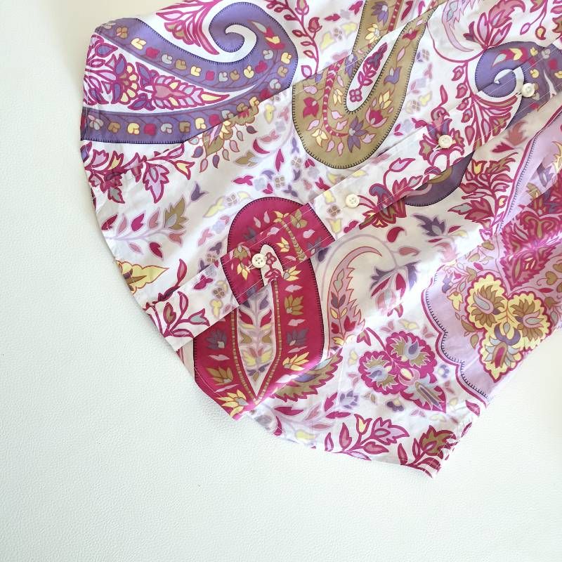 ETRO エトロ 長袖シャツ 総柄 ペイズリー柄 ボタニカル ピンク