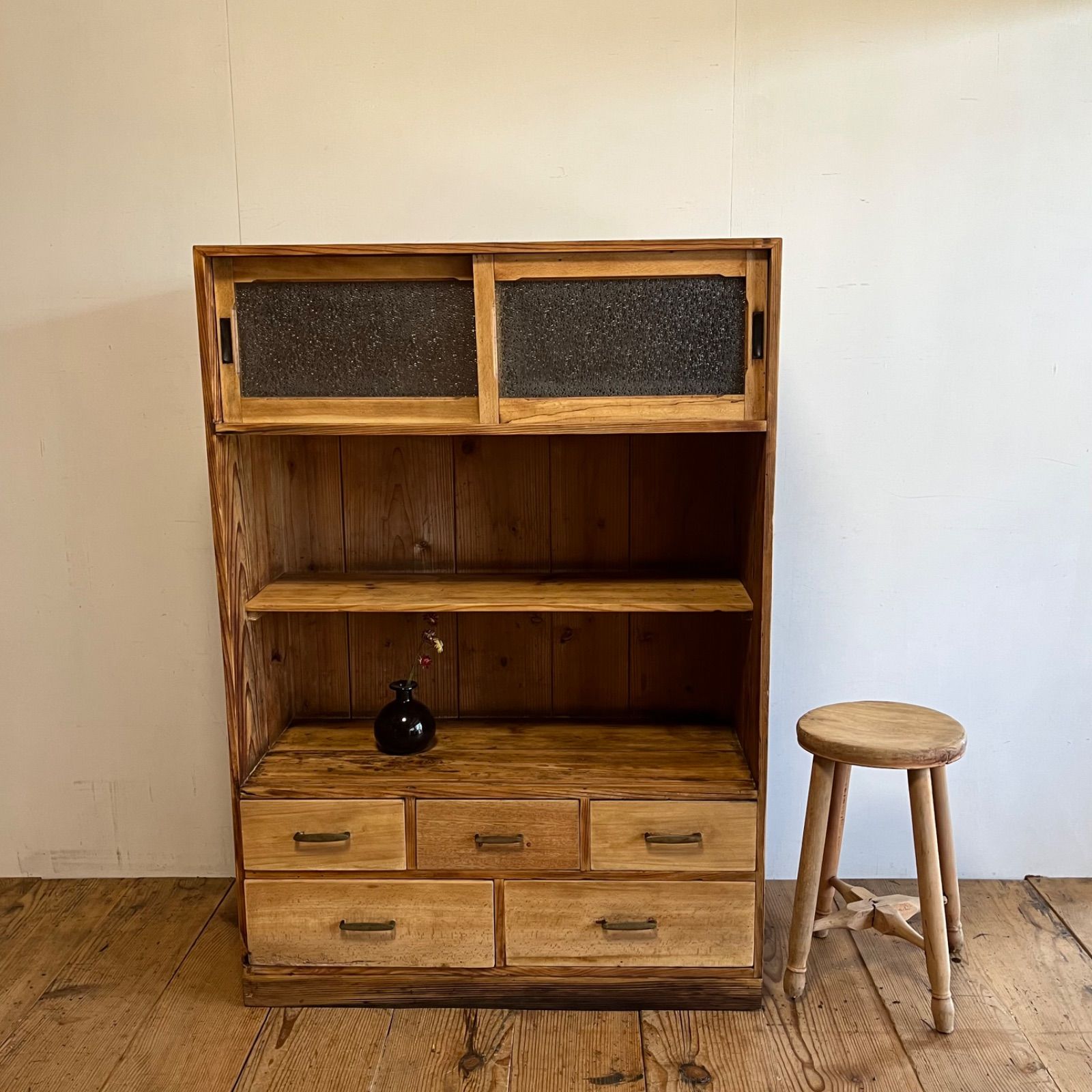 水屋箪笥　キャビネット　木製　アンティーク　古道具 水屋箪笥キャビネット木製アンティーク古道具