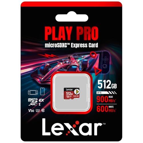 Lexar PLAY PRO microSDXC Expressカード 512GB 最大読込900MB/s 最大書込600MB/s Nintendo Switch 4K動画 ドローン対応 防水 耐衝撃 国内正規品@ 33448c24