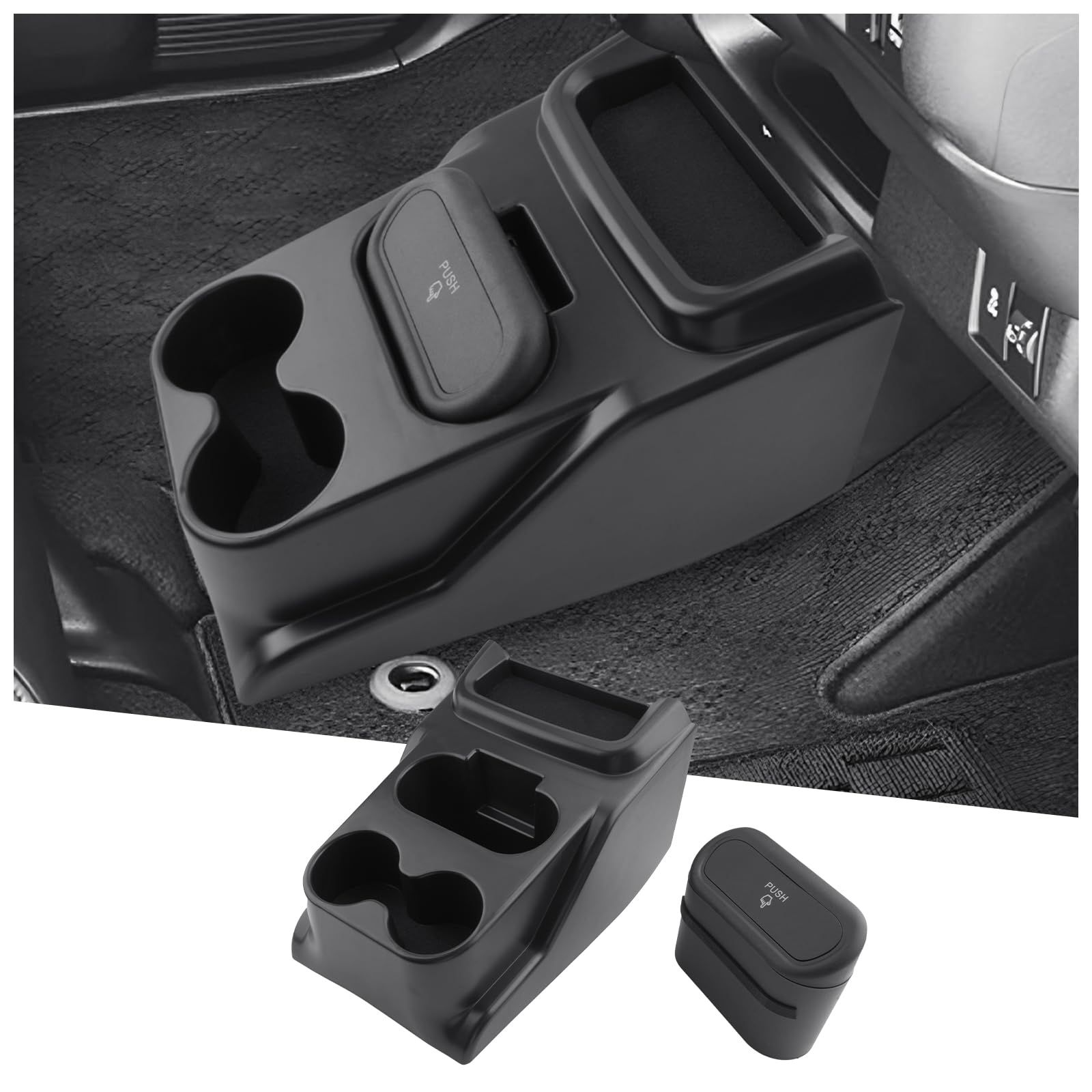 【GAFAT】ホンダ N-BOX/N-BOX カスタムJF5 JF6専用 3in1 センターコンソール 収納 ボックス nbox jf5 コンソール ボックス ドリンクホルダー&フタ付きゴミ箱 小物入れ JF6 マルチ収納 アクセサリー キズ a409de83