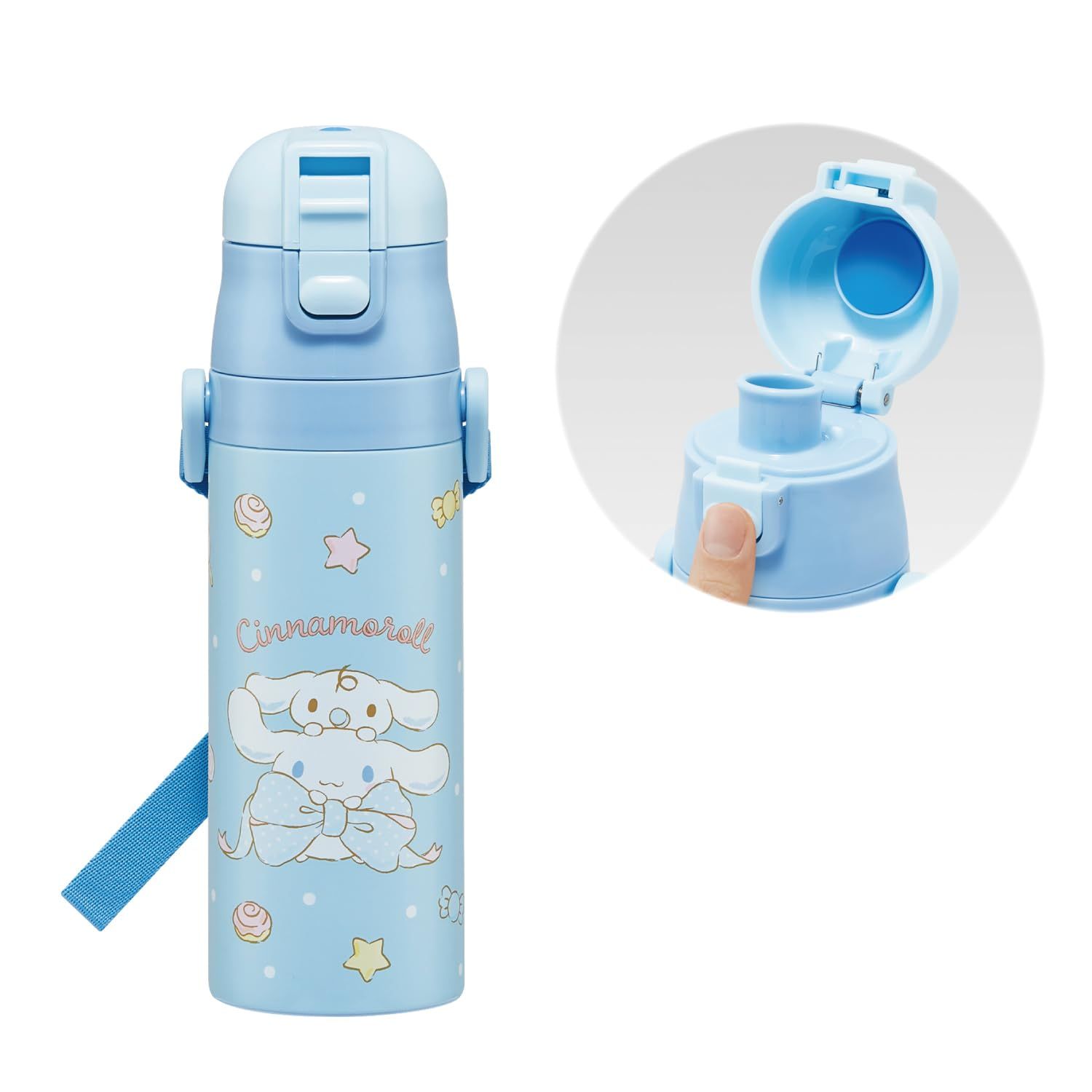 スケーター(Skater) 水筒 子供用 直飲み 470ml サンリオ シナモロール ビッグリボン 女の子 保冷専用 ステンレス 軽量タイプ waterbottle スポーツボトル キッズ こども 水瓶 SDC4-Apms 2f500117