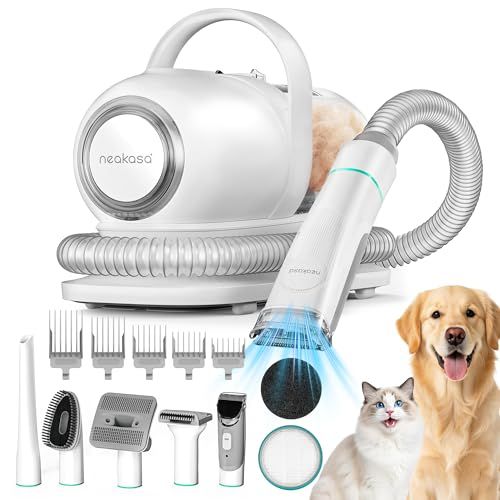 【ブラシと掃除機一体型】Neakasa ペット用バリカン 犬 猫美容器 多機能ペット掃除機 ペットグルーミングセット 電動バリカン ヘアクリッパーやヘアブラシも含む ペット用品 ペットの抜け毛対策 9000Pa吸引力 & 3段階調整 PSE認 9dffd7d5