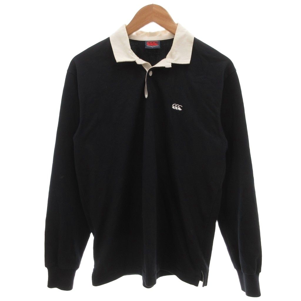 カンタベリー CANTERBURY ポロシャツ M 白 ホワイト 黒 ブラック 長袖