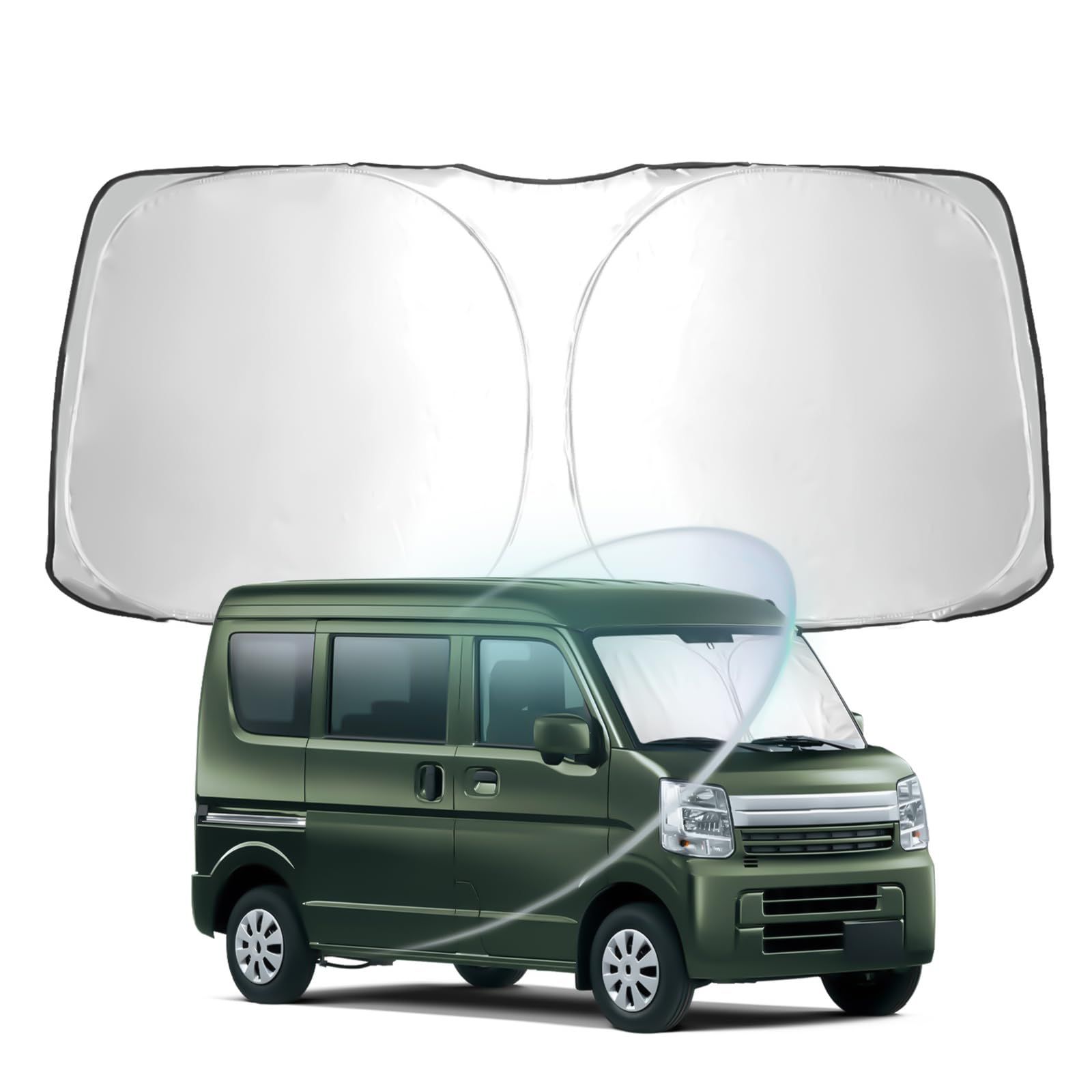 スズキ every フロント サンシェード エブリイ/エブリイワゴン DA17V DA17W型 2015年?現行 専用 サンシェード 車 フロント ガラス用 シンシェード 車 日除け UVカット断熱 遮光 車中泊 日よけ 折り畳み 軽くてコン 35bda9ef