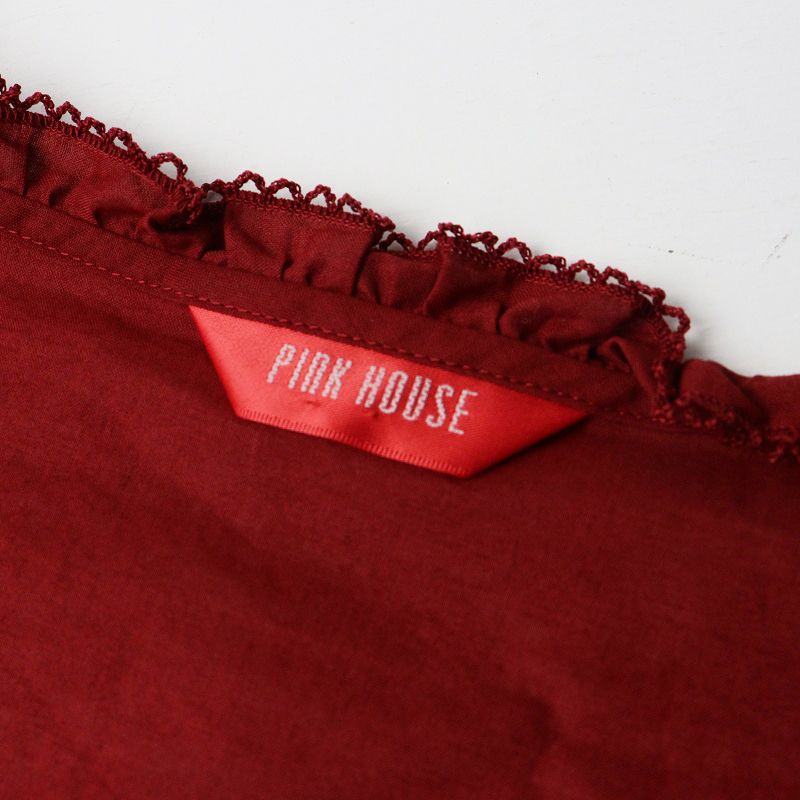 極美品 2021SS ピンクハウス PINK HOUSE 綿ローンティアードワンピース