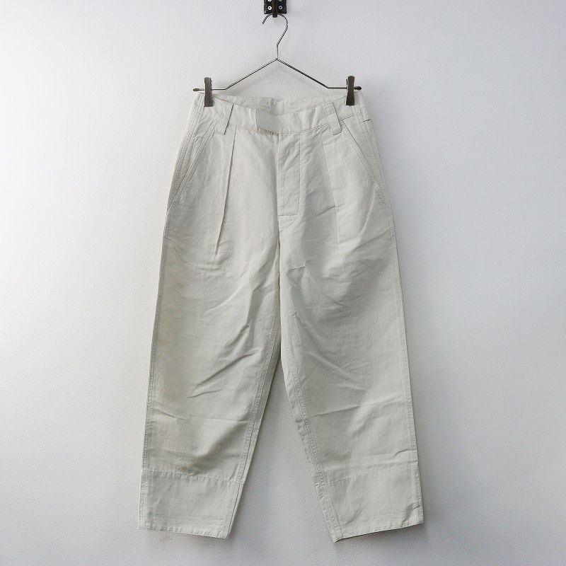 2024SS エムエイチエル MHL MARGARET HOWELL WA-SHI COTTON 和紙コットン ワイドパンツ 1|オフホワイト ボトムス【2400014943504】
