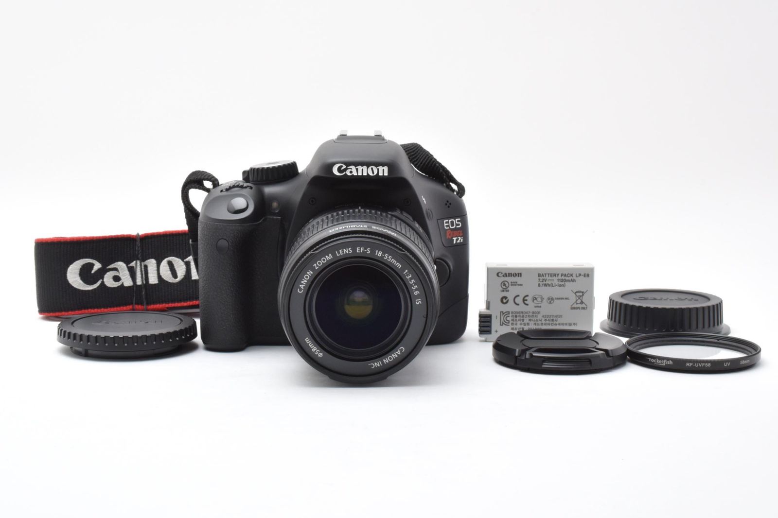 実用光学美品 希少 Canon キャノン EOS Rebel T2i(EOS 550D)+ EF-S 18-55mm 3.5-5.6 IS レンズキット デジタル一眼カメラ シャッター数3171枚と少ない #4129-4