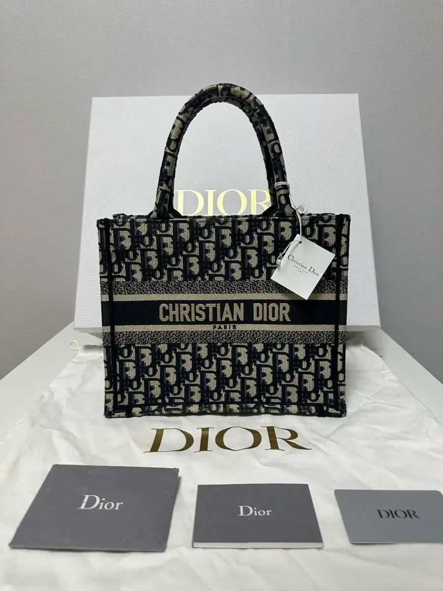 ほぼ新品 / フルセット Dior ディオール オブリーク ブックトートバッグ スモール