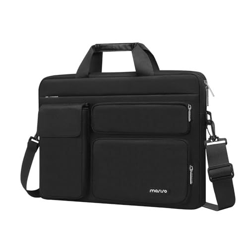 ☆新品☆[MOSISO] ノートパソコンショルダーバッグ 16 インチ、15-15.6インチ PC用ケース 対応機種 MacBook Pro 16/HP/Dell/Lenovo ノートブック、二つ盛り上がるポケット&一つフラップポケット&一つ 5e14caca