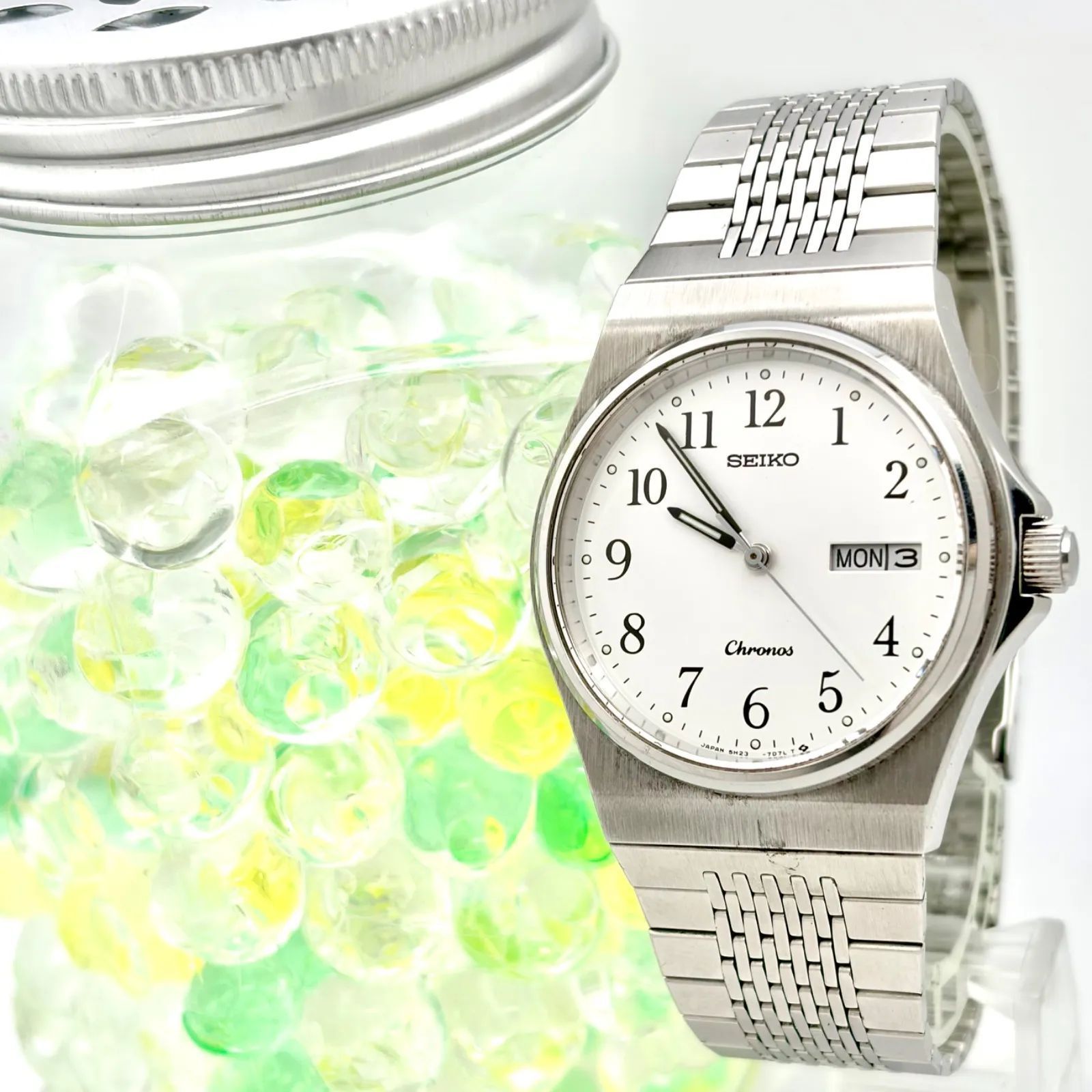 新品電池】SEIKO セイコー Chronos クロノス メンズ 腕時計 シルバー 