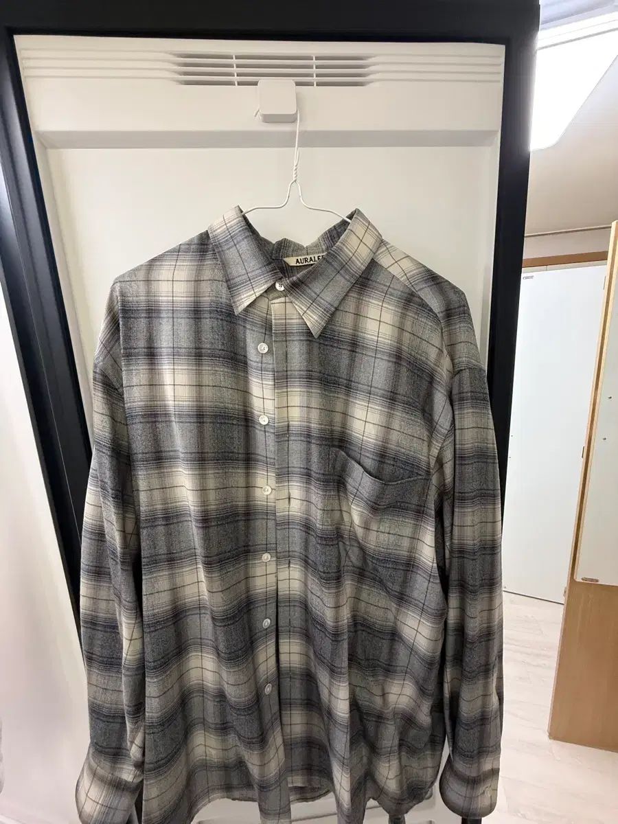 オーラリー 名作 23fw グレー チェックシャツ 4サイズ