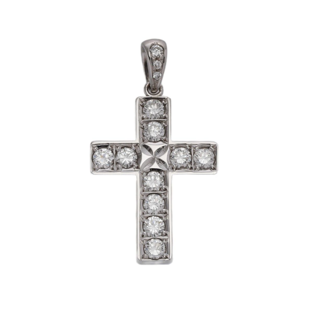 ノーブランド ダイヤ 1.10ct 0.04ct ユニセックス K18ホワイトゴールド WG ペンダントトップ
