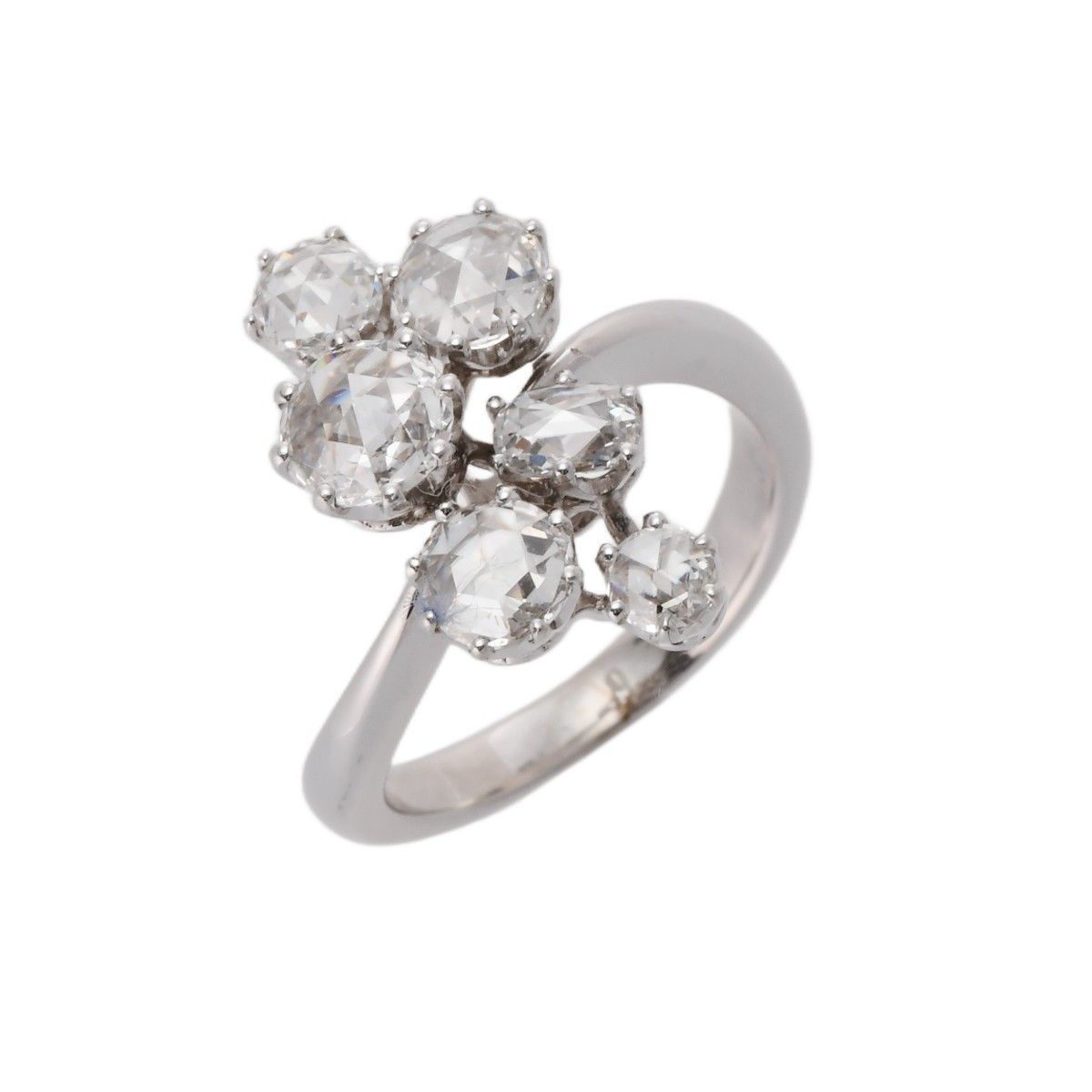 ノーブランド ダイヤ1.14ct 0.16ct 9号 レディース K18ホワイトゴールド WG リング・指輪