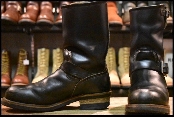 【7.5D 良品 PT91プリント 95年】レッドウィング 2268 エンジニア 黒 ブラッククローム スチールトゥ ブーツ redwing HOPESMORE【GE052】