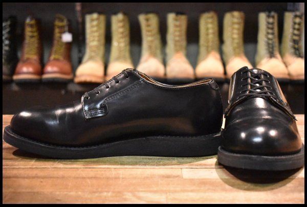 【8D 美品 25年】レッドウィング 101 ポストマン シューズ 黒 ブラック シャパラル ローカット 短靴 ブーツ redwing HOPESMORE【GE053】