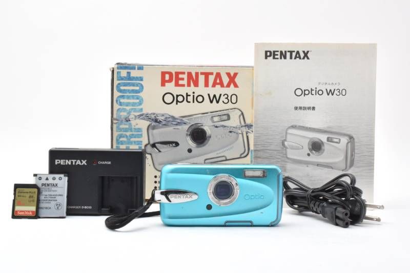 【実用品】箱あり Pentax ペンタックス Optio W30 青 ブルー コンパクトデジタルカメラ #4162-13