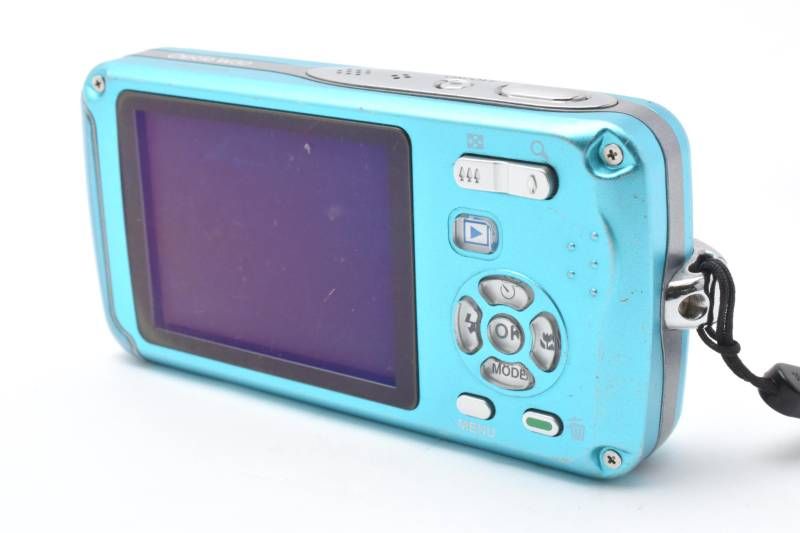 【週末限定値下げ】【美品】PENTAX Optio W30 ブルー 防水カメラ 実用品】箱あり Pentax ペンタックス Optio W30 青 ブルー コンパクト