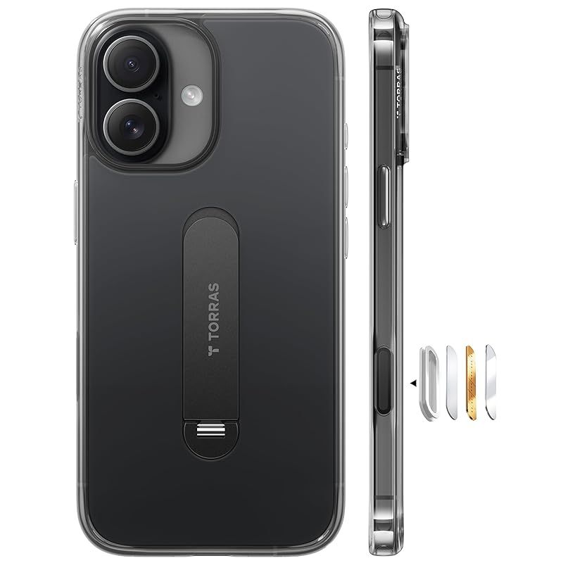 【新品】 TORRAS iPhone 17 用 ケース【新形態×360°定点回転スタンド】 i Stand i3 シリーズ Magsafe対応 ケースの最適解 隠しスタンド 360°調節可能 3倍米軍MIL規格 16N マグネット付き カメラボタン付き ストラ
