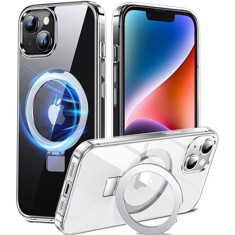 【新品】 3イン1多機能 MagSafe対応+スタンド+リング Chicfun いphone13/14 ケース スタンド リング【横縦両立・角度調整】 リング マグネット搭載 MagSafe対応 ワイヤレス充電対応 スマホケース iPhone 13/14 米軍