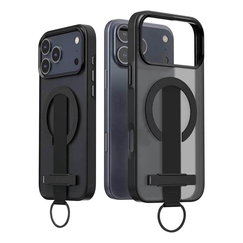 【新品】 araree iPhone 17 Pro Max 用 ケース 多機能 MagSafe対応 [ グリップ スタンド Dリング MIL規格耐衝撃 エアキャップ構造 高耐久素材 精密設計 ] DUPLE M GRIP ブラック AR27996i17PM 【
