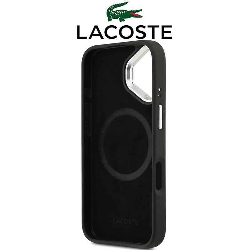【新品】 LACOSTE iPhone 17用 ケース MagSafe対応 アイコニック スタンド機能付き ワニロゴ 軽量 ブラック